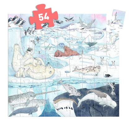Djeco Silhouette Puzzle, Polar - 54 Pieces