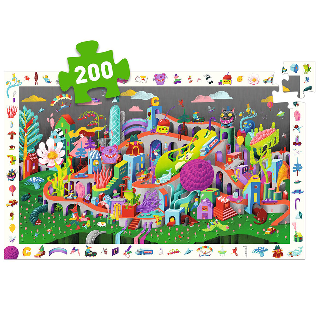 Djeco Observation Puzzle, The Wacky City – 200 Pieces