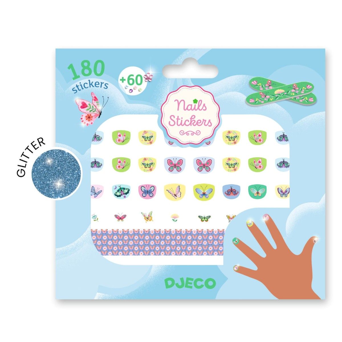 Djeco neglestickers, sommerfugle