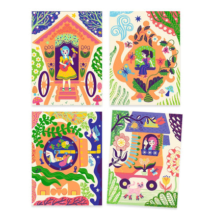 Djeco Kreativ Scratch, Skøre huse DJ09713