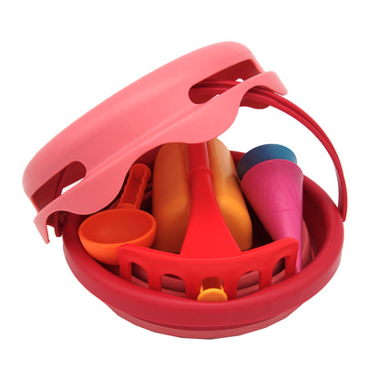 Compactoys Sand Toy Set, 7-in-1 – Red