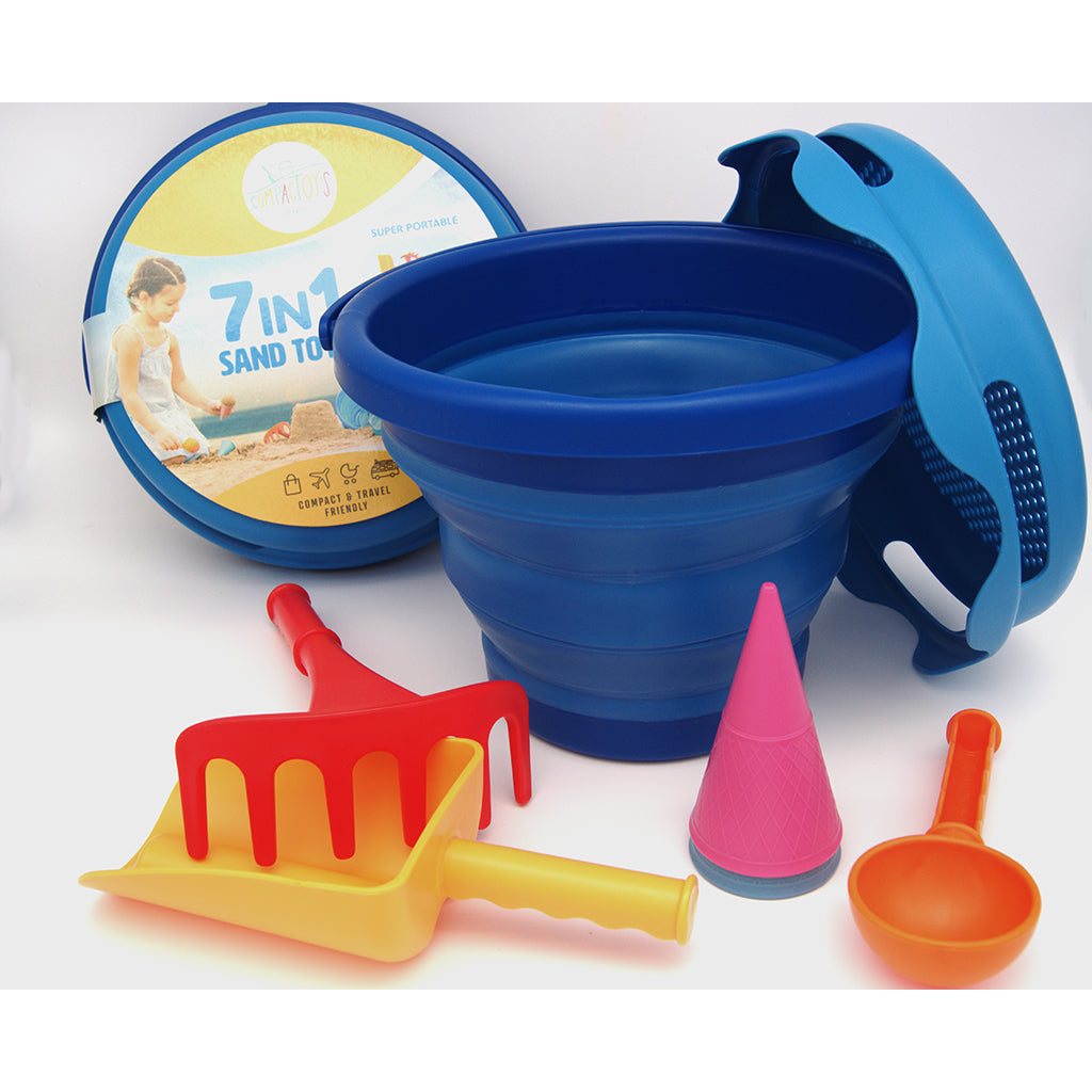 Compactoys Sand Play Toy, 7-in-1 – Blue