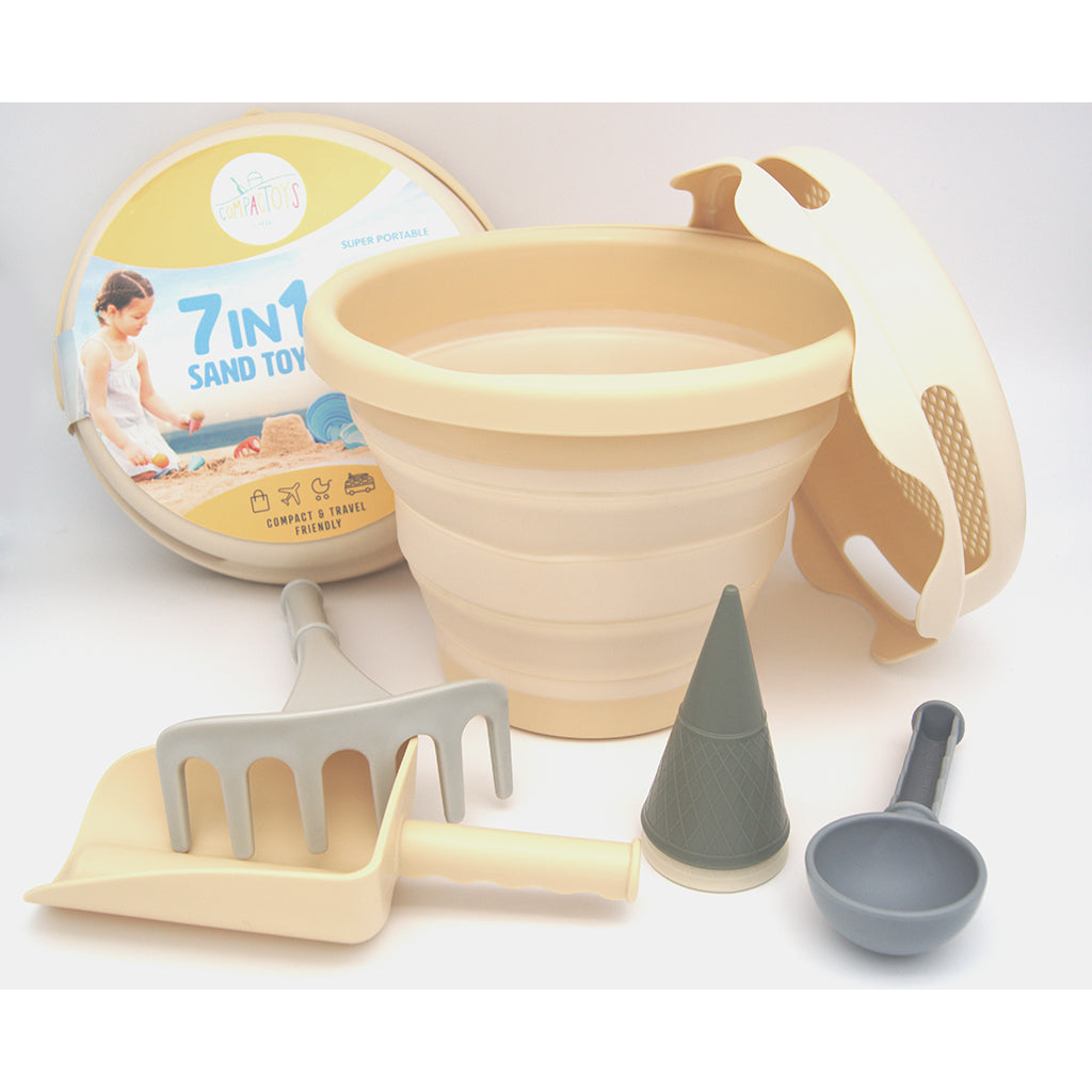 Compactoys Sand Toy Set, 7-in-1 - Beige