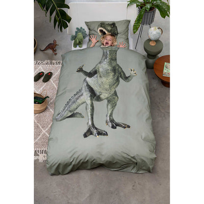 Snurk Organic Adult Bed Linen - Dino Green
