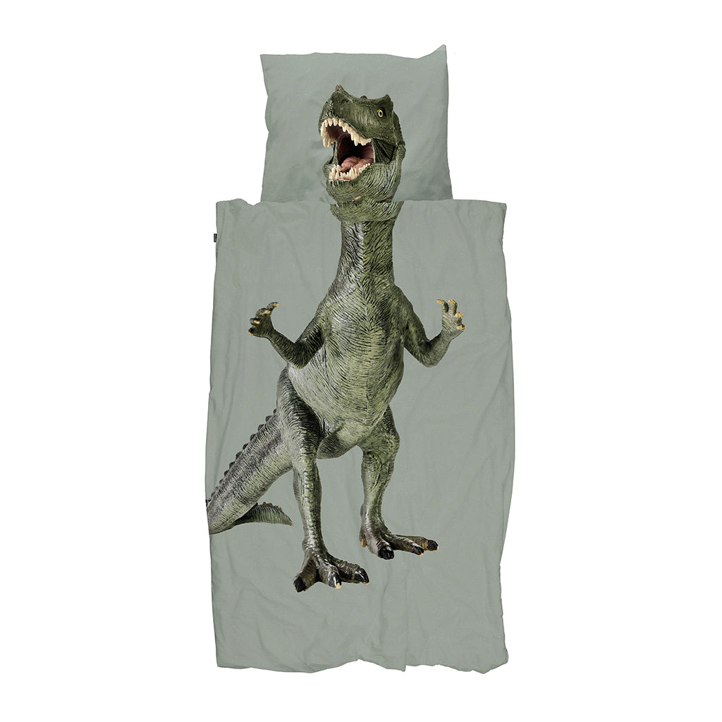 Snurk Organic Adult Bed Linen - Dino Green