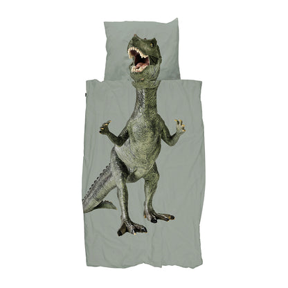 Snurk Organic Adult Bed Linen - Dino Green