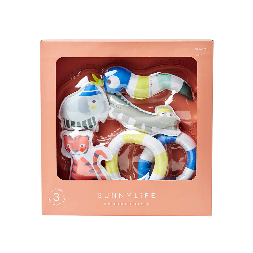 Sunnylife Dive Friends, Into the Jungle – Multi Set of 6 Pieces