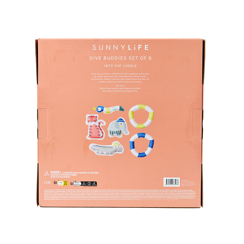 Sunnylife Dive Friends, Into the Jungle – Multi Set of 6 Pieces