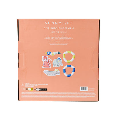 Sunnylife Dive Friends, Into the Jungle – Multi Set of 6 Pieces