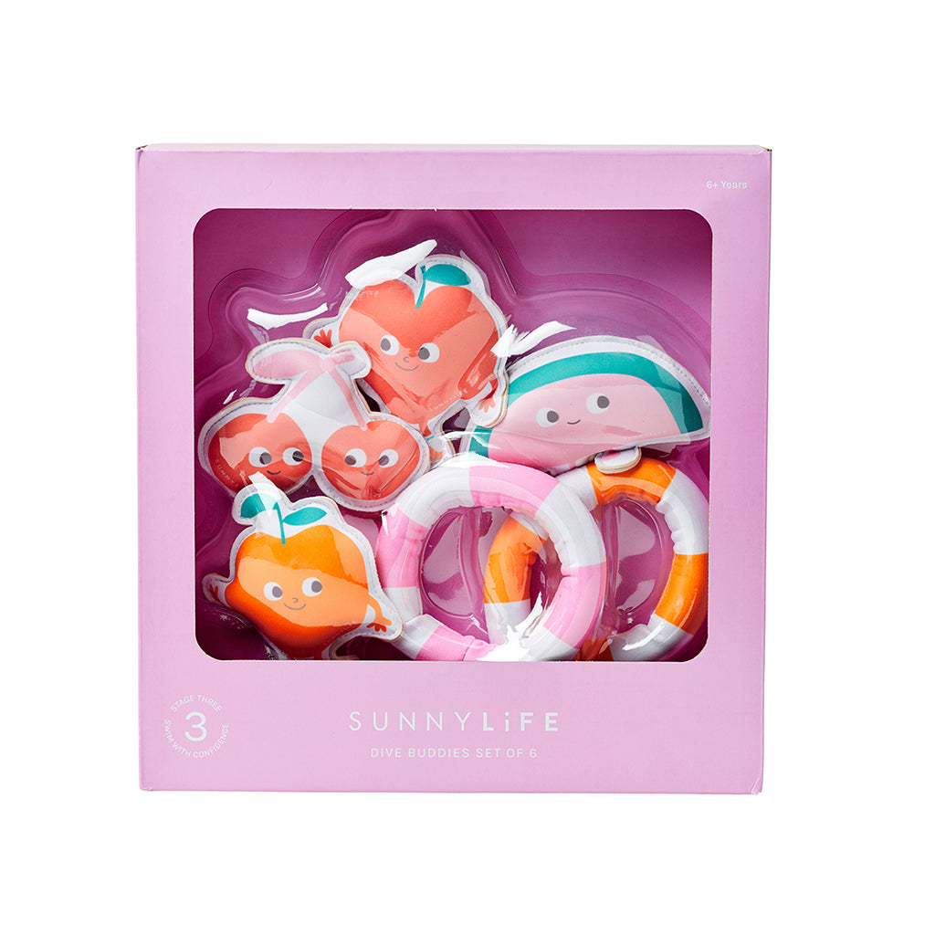 Sunnylife Dive Buddies, Peach Multi Set with 6 Pieces
