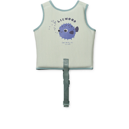 Liewood Dove Swim Vest in Seersucker, Peppermint/Sandy - multiple sizes