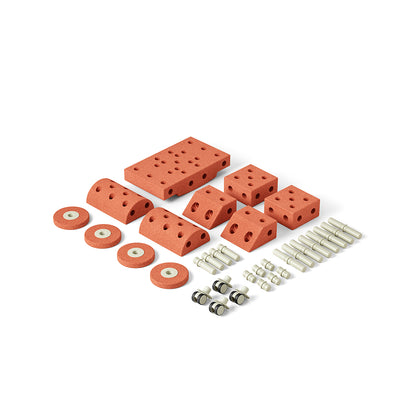 Modu Foam Building Toy, Dreamer Set, 34 Pieces - Burnt Orange / Dusty Green
