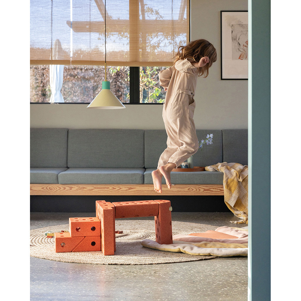 Modu Foam Building Toy, Dreamer Set, 34 Pieces - Burnt Orange / Dusty Green