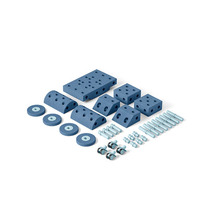 Modu Building Toy in Foam, Dreamer Set, 34 Pieces - Deep Blue/Sky Blue
