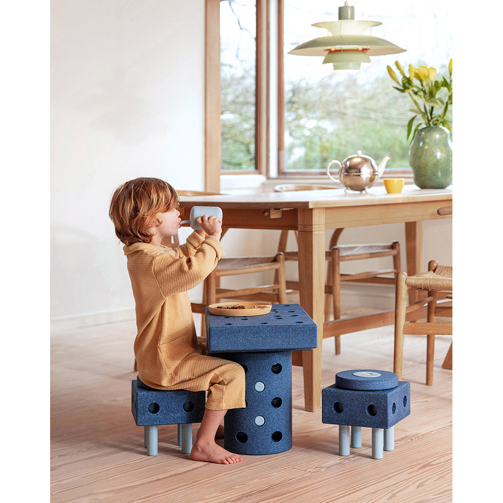 Modu Building Toy in Foam, Dreamer Set, 34 Pieces - Deep Blue/Sky Blue