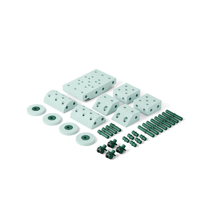 Modu Foam Building Toy, Dreamer Set, 34 Pieces - Ocean Mint/Forest Green