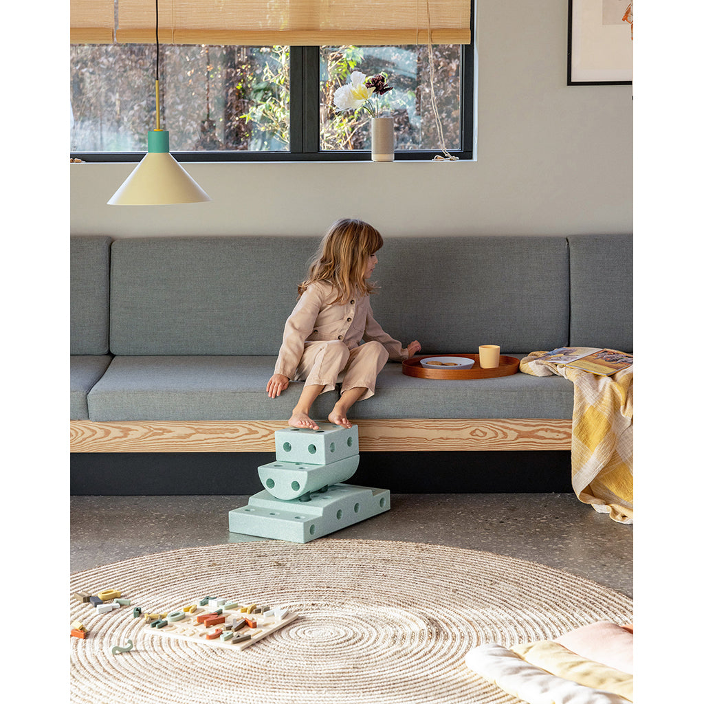 Modu Foam Building Toy, Dreamer Set, 34 Pieces - Ocean Mint/Forest Green