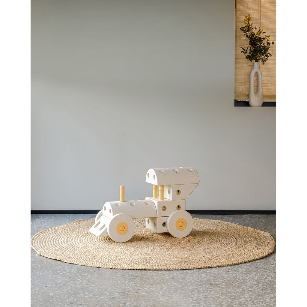 Modu Foam Building Toys, Dreamer Set, 34 Pieces - Sand Grey / Honey Yellow