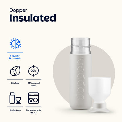 Dopper Insulated Thermos Bottle, 350 ml - Gentle Grey