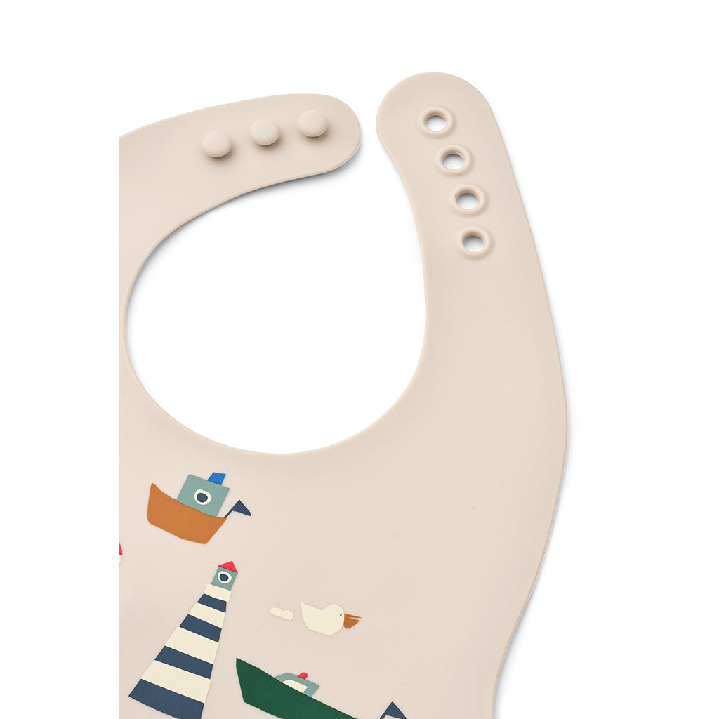 Liewood 2-Pack Silicone Bibs with Pocket – Sailing/Sandy