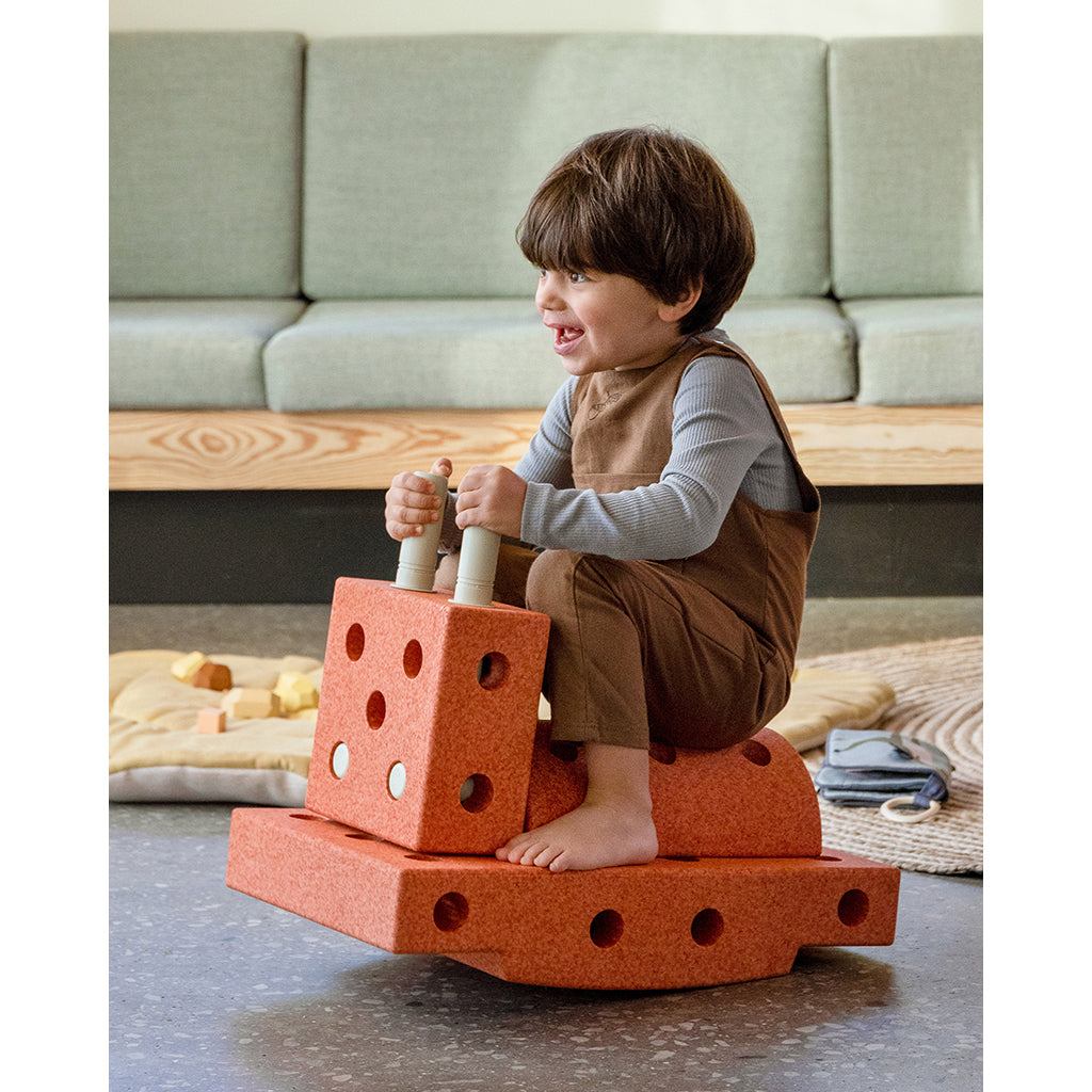 Modu foam construction toy, Explorer set, 20 pieces – Burnt orange/Dusty green