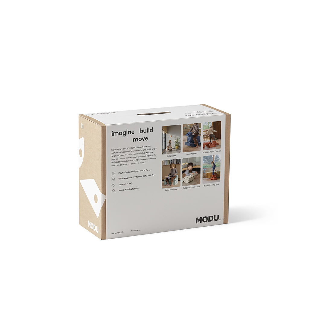 Modu foam construction toy, Explorer set, 20 pieces – Burnt orange/Dusty green