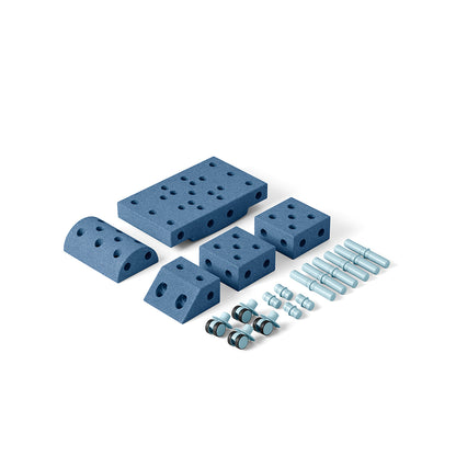 Modu Foam Building Toy, Explorer Set, 20 Pieces - Deep Blue/Sky Blue