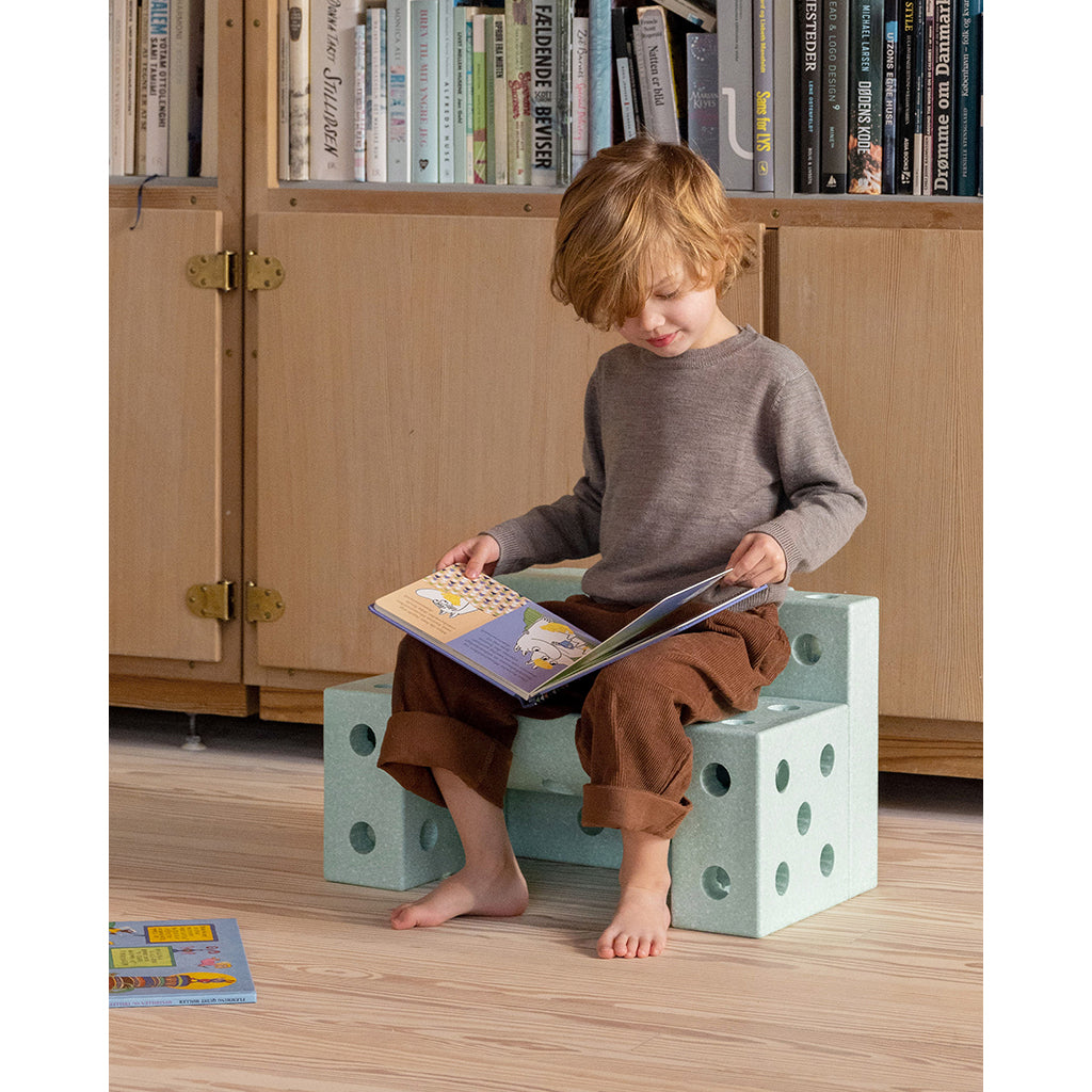 Modu Construction Toy in Foam, Explorer Set, 20 Pieces - Ocean Mint/Forest Green