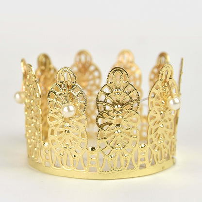 The Good Fairy, Metal Princess Crown with Pearls - Gold-Colored