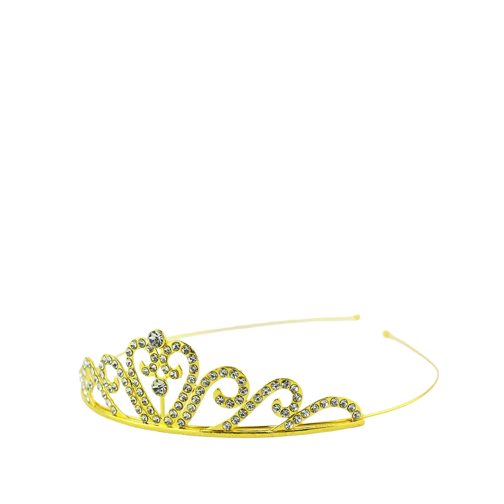 Den goda fen Headband with Tiara – Golden Rhinestones