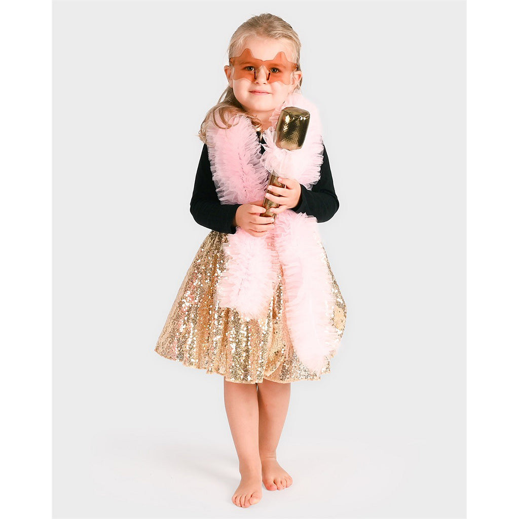 Den Goda Fen Costume, Tutu Disco Gold - Sizes 2-8 Years