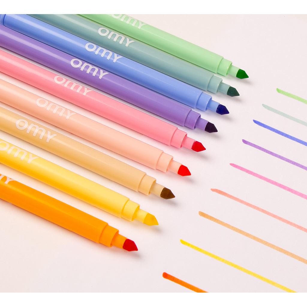Omy Felt Tip Pens, 9 pcs – Pastel