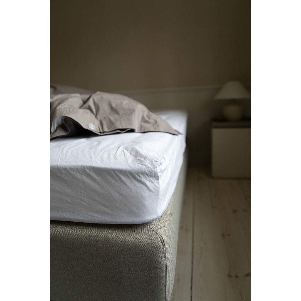Studio Feder Fitted Sheet, Organic 180 x 200 cm - White