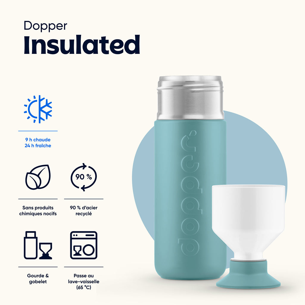 Dopper Insulated Thermo Bottle, 580 ml - Bottlenose Blue