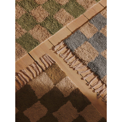 ferm Living Rug, Mara Washable Rug in Elm Green/Warm Sand - 80 x 150 cm