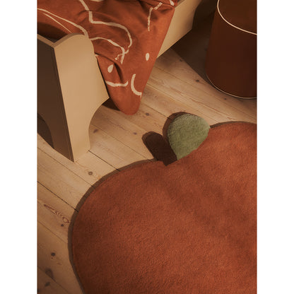 ferm Living Tufted Floor Rug, Apple - Brown Clay