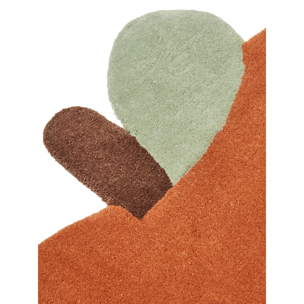 ferm Living Tufted Floor Rug, Apple - Brown Clay