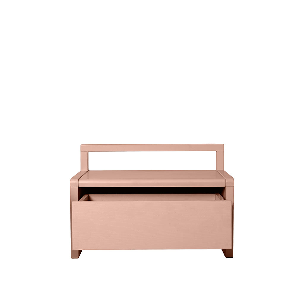 ferm Living børnebænk m opbevaring, Little Architect storage bench - Rose