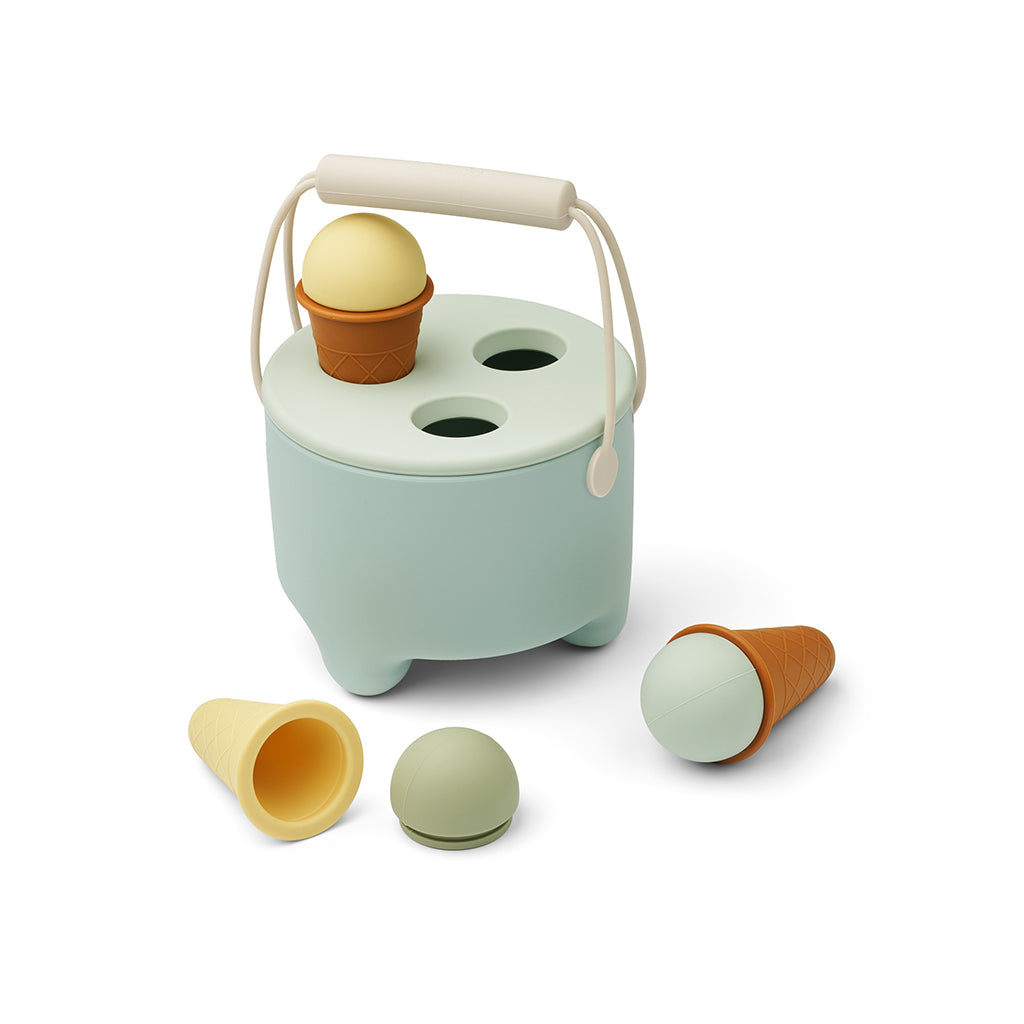 Liewood Fleur Silicone Play Food Set, Ice Cream – Ice Blue Multi Mix