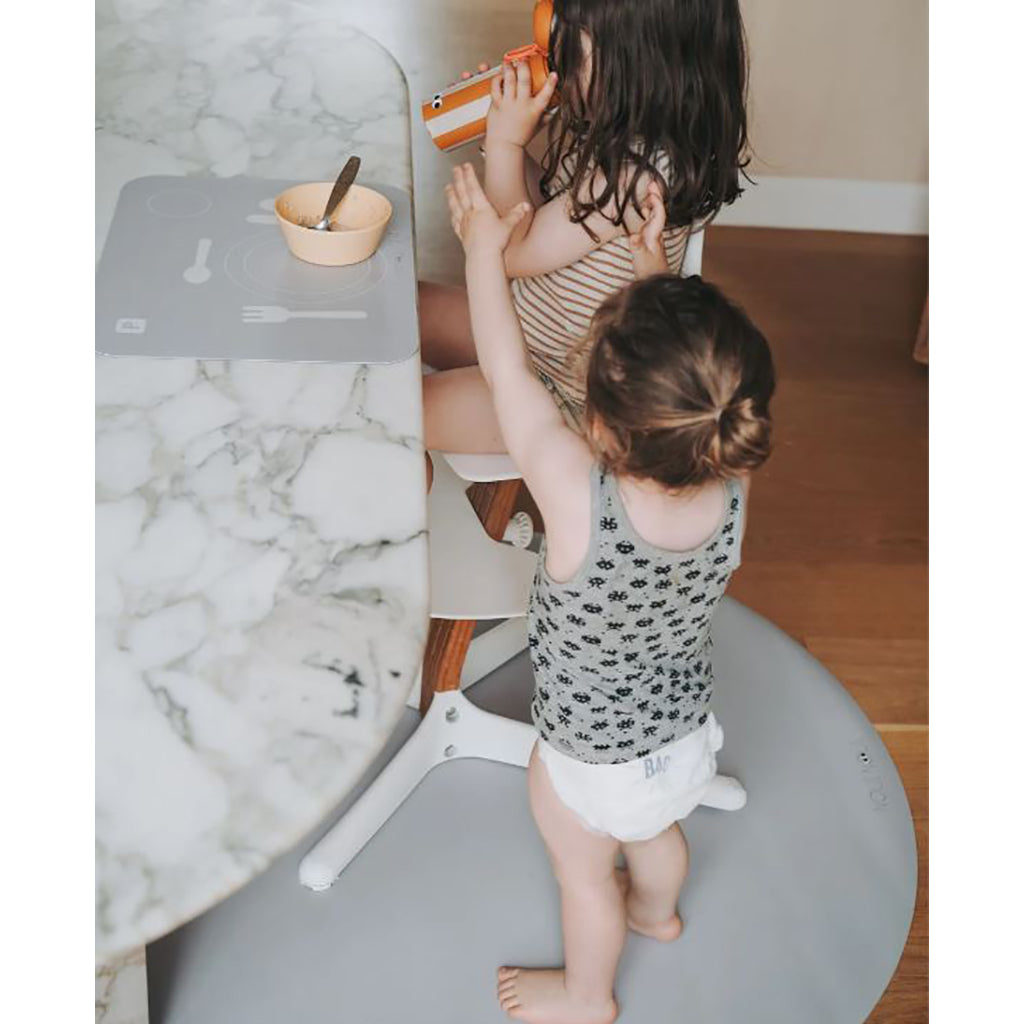 Noui Noui Floor Mat, Chair Protector, Round - Grey Powder