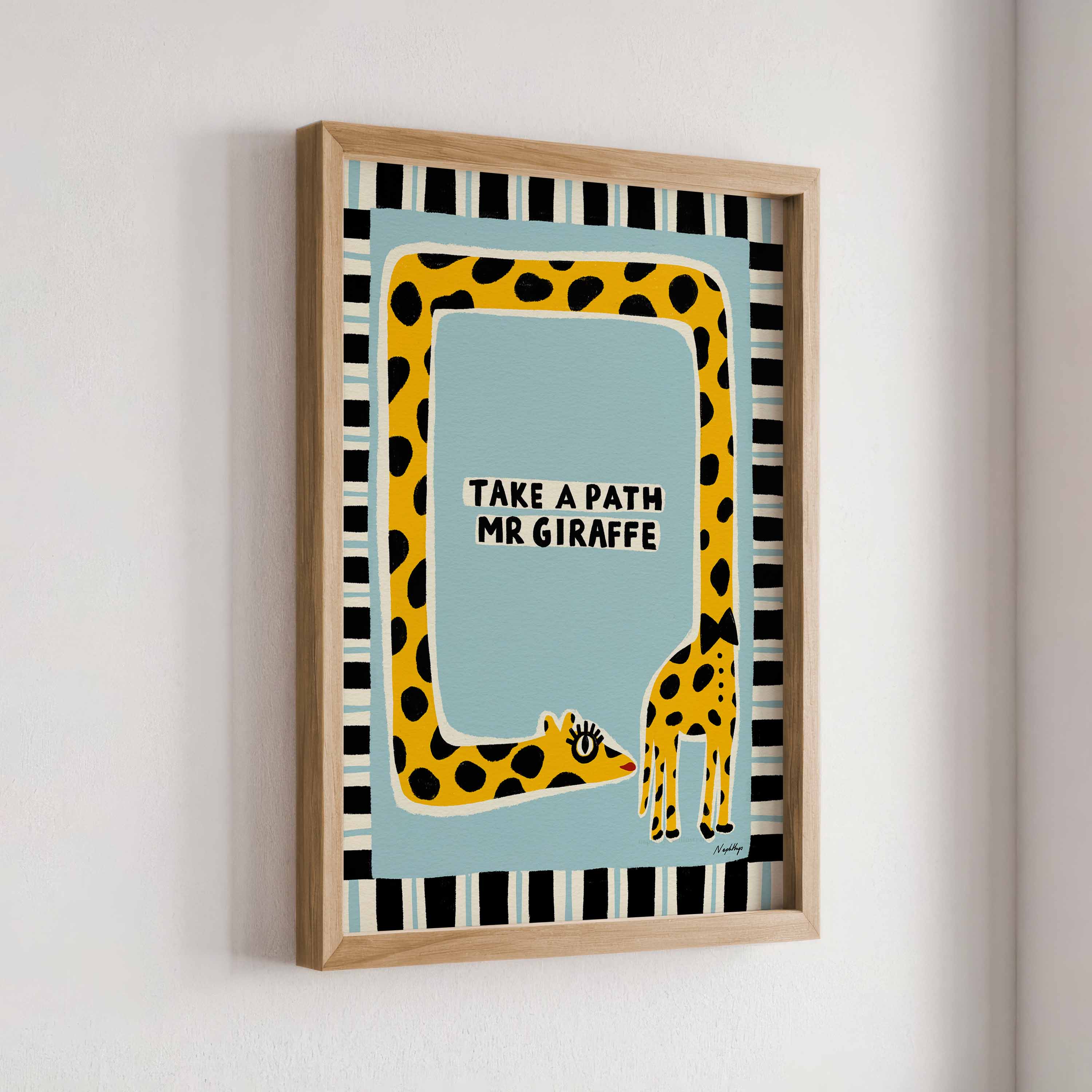 Nephthys Illustrated poster, Take af Path Mr Giraffe – A4