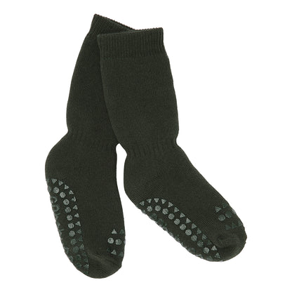GoBabyGo Non-Slip Socks with Rubber Dots, Forest Green