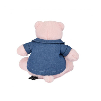Doudou et Compagnie Hippo Plush Toy, Light Pink with Denim Jacket - 20 cm