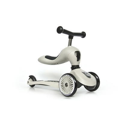 Scoot and Ride, Highway Kick 1, Push &amp; Go Scooter with Push Bar - Ash