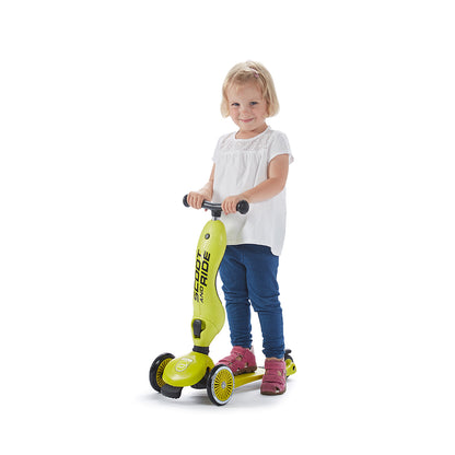 Scoot and Ride, Highway Kick 1, Push &amp; Go Scooter with Push Bar - Wildberry