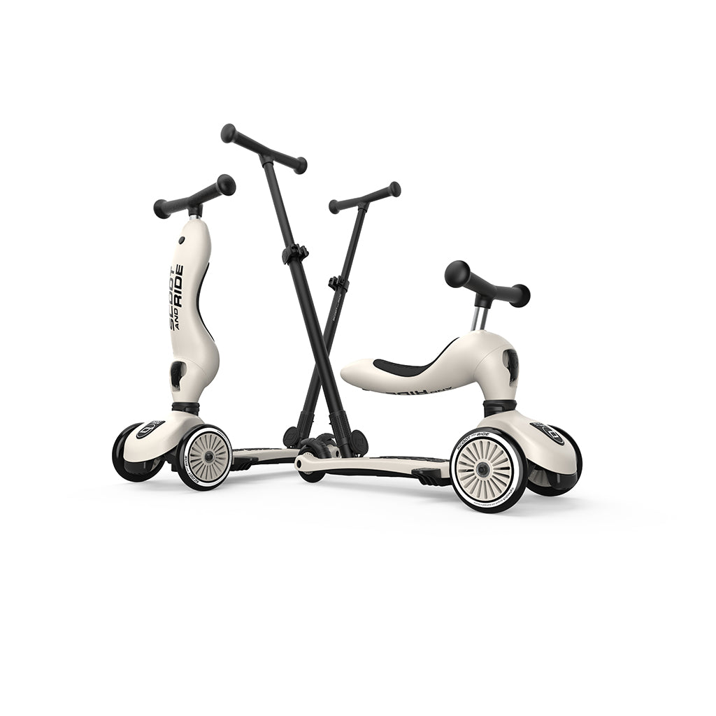 Scoot and Ride, Highway Kick 1, Push &amp; Go Scooter with Push Bar - Ash