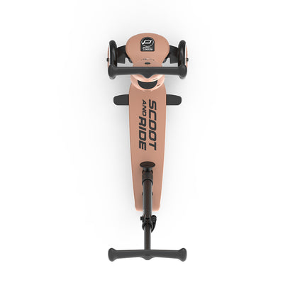 Scoot and Ride, Highway Kick 1, Push &amp; Go Scooter with Push Bar - Mocha