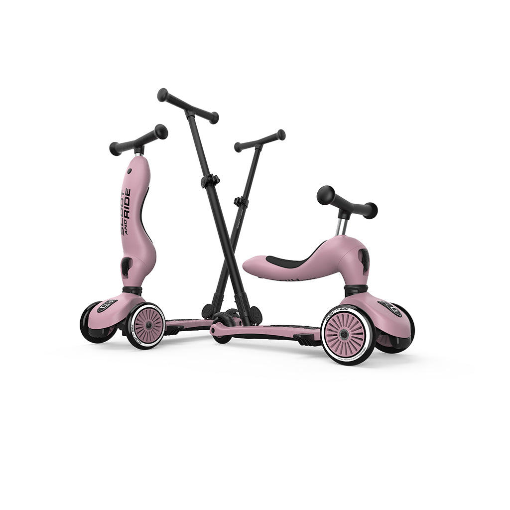 Scoot and Ride, Highway Kick 1, Push &amp; Go Scooter with Push Bar - Wildberry