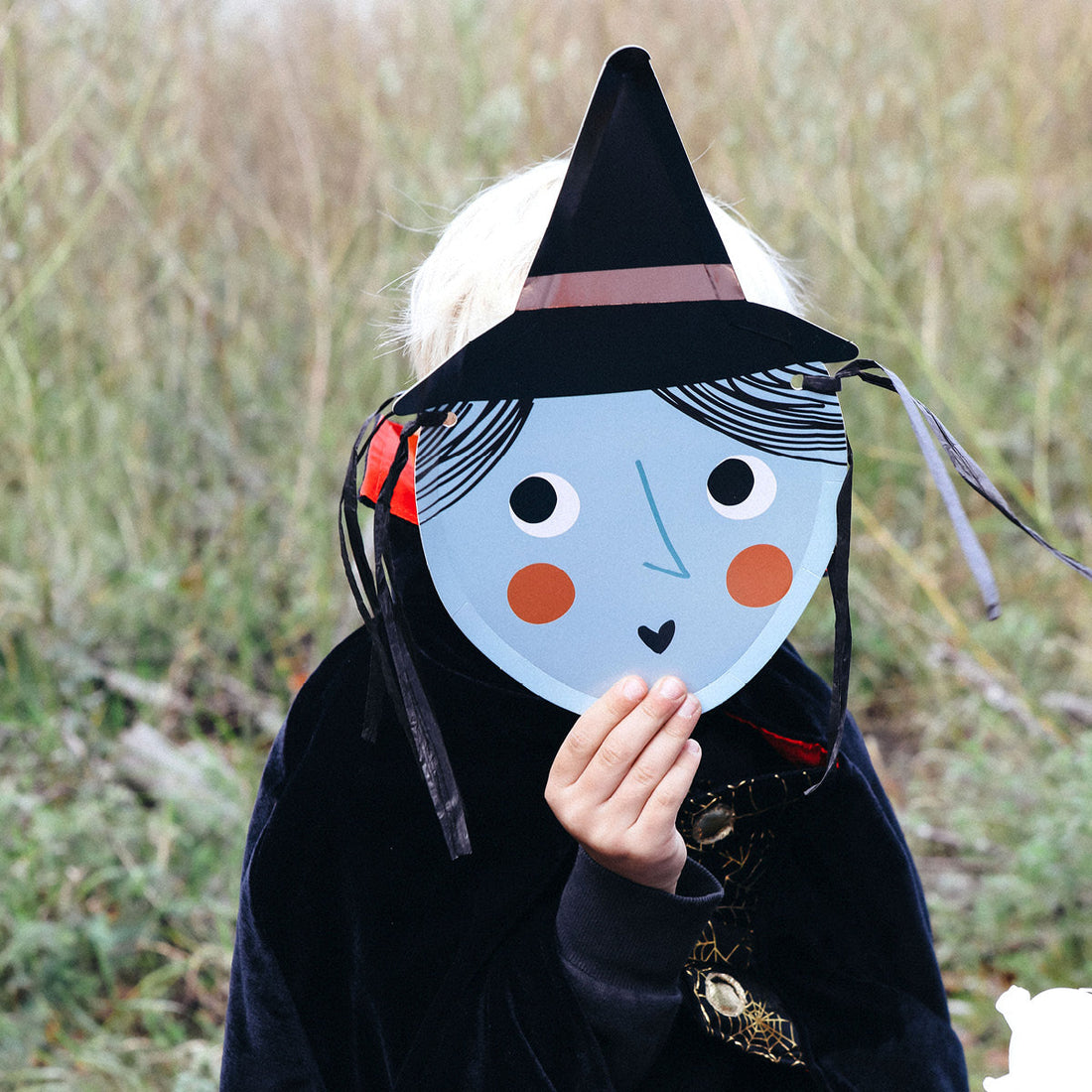 Meri Meri Paper Plates, Halloween Witch with Hair - Set of 8