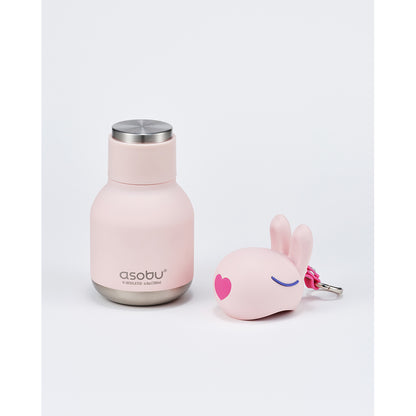 Asobu Bestie Mini Thermo Water Bottle with Keychain, 200 ml - Bunny